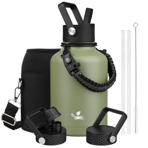 50 oz Insulated Stainless Steel Water Bottle Jug with Handle