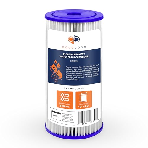 5 Micron Pleated Sediment Water Filter 10 x 4.5 Cartridge