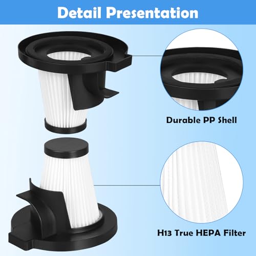Filter Replacement Compatible with IonVac ZipVac 8842 8200 Handheld Vacuum Cleaner (4 Count)