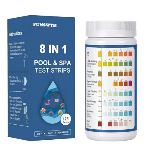 8 in 1 Salt Water Pool Testing Kit (125 Count)