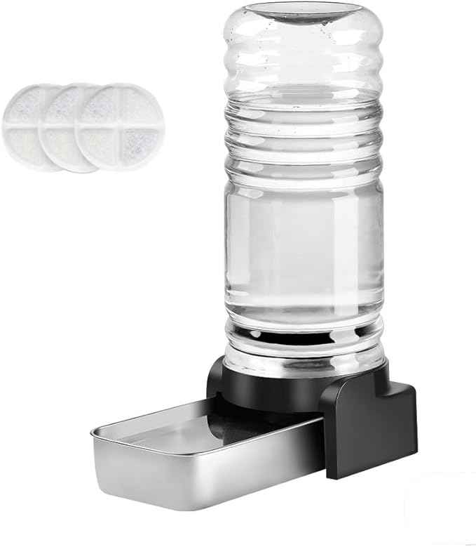 Marchul 1.9 Gallon Dog Water Dispenser, Large Dog Water Bowl Dispenser with Stainless Steel, Automatic Gravity Pet Bowl for Dogs Medium to Large (3 Filters) 7.2L