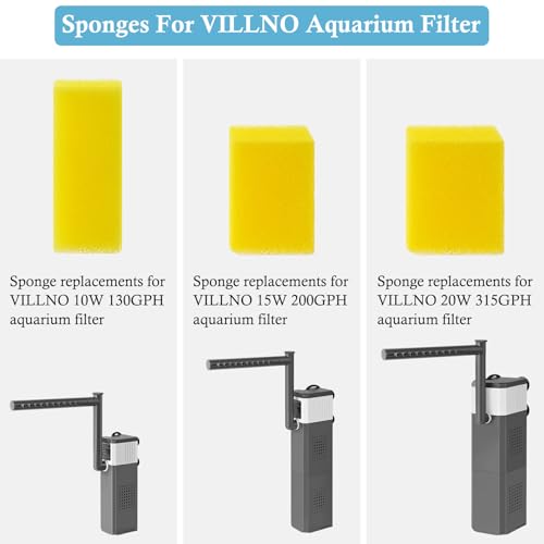 4PCS Replacement Aquarium Filter Sponge for 10W