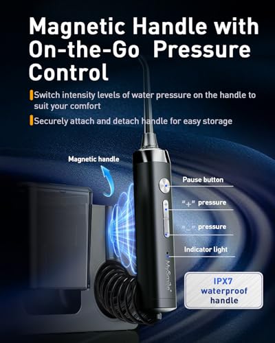 LP233 Pro UVC Sterilizable Countertop Water flossers for Teeth 800ML Digital Display Electric Oral Irrigator with a Water Filter 3 Modes and 6 Jet Tips