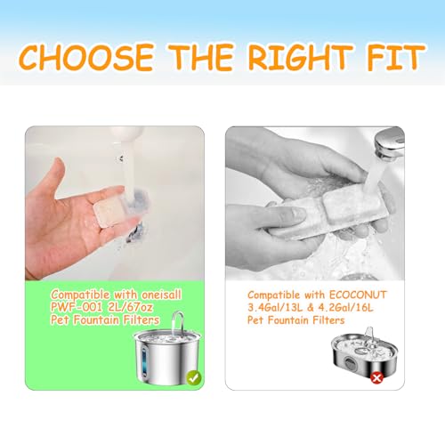 25 Set Cat Fountain Replacement Filters Compatible with oneisall PWF (36 Count)
