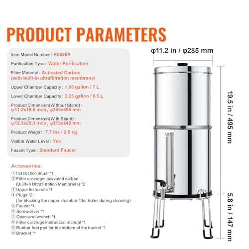 Gravity fed Water Filter System