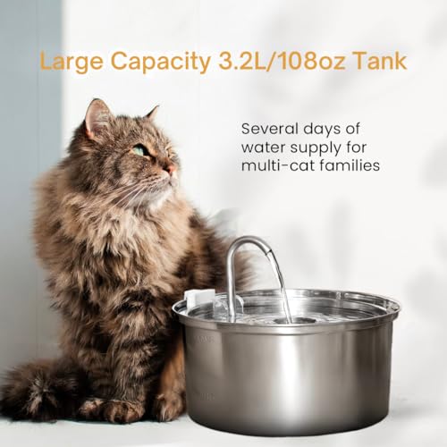 Stainless Steel Cat Water Fountain Automatic Drinking Fountain