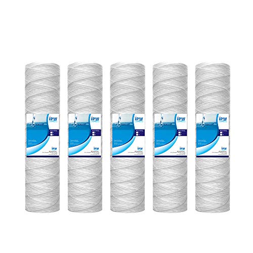 5-Pack 5-Micron String Wound Sediment Filter - Whole House Water Filter Cartridge Replacements for Campbell 1SS (9-34" x 2.5") (5 Count)