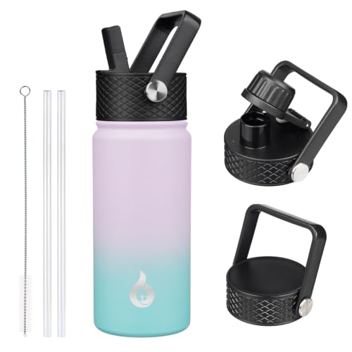 18oz Insulated Water Bottle with Straw Lid