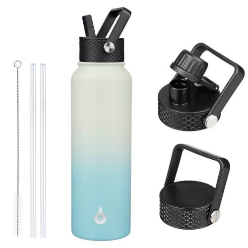 40oz Insulated Water Bottle with Straw Lid
