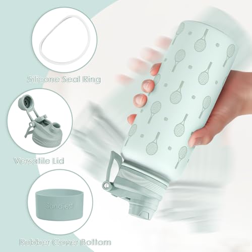 Tennis Stainless Steel Water Bottle with Strap 32oz