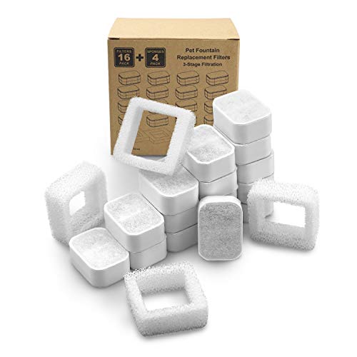 Ceramic Cat Water Fountain Replacement Filters (20 Count)
