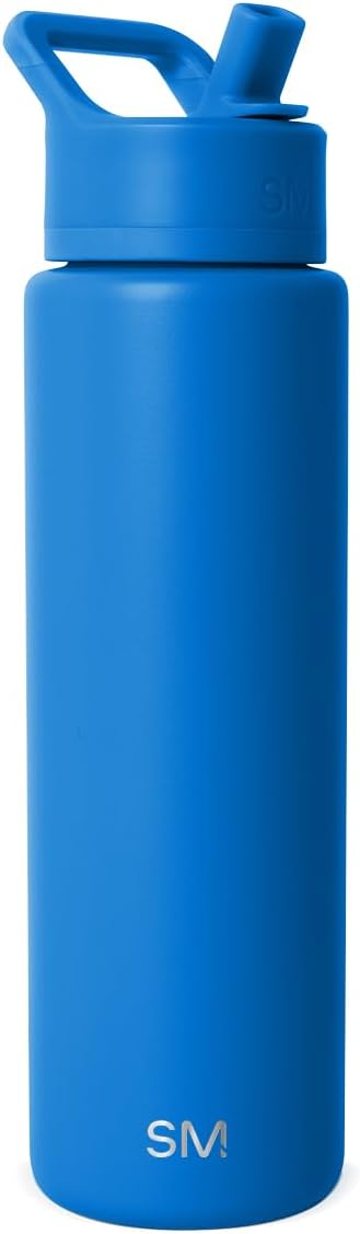 Simple Modern Water Bottle with Straw Lid | Vacuum Insulated Stainless Steel Metal Thermos | Reusable Leak Proof BPA-Free Flask for Sports Gym | Summit Collection | 30oz, Supersonic Blue