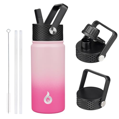18oz Insulated Water Bottle with Straw Lid