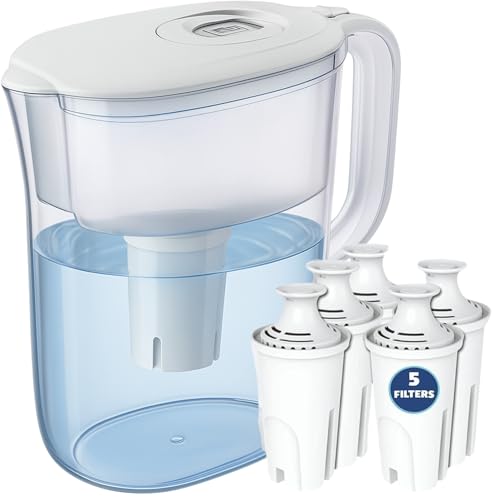 10 Cup Water Filter Pitcher with 5 Replacements