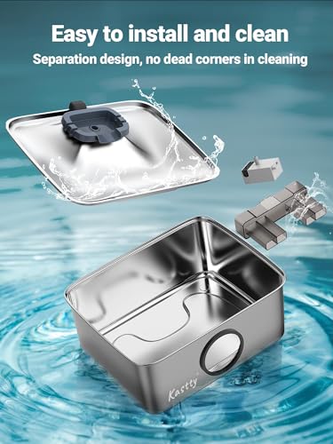 15L 4 Gal Stainless Steel Dog Water Fountain for Large Dogs