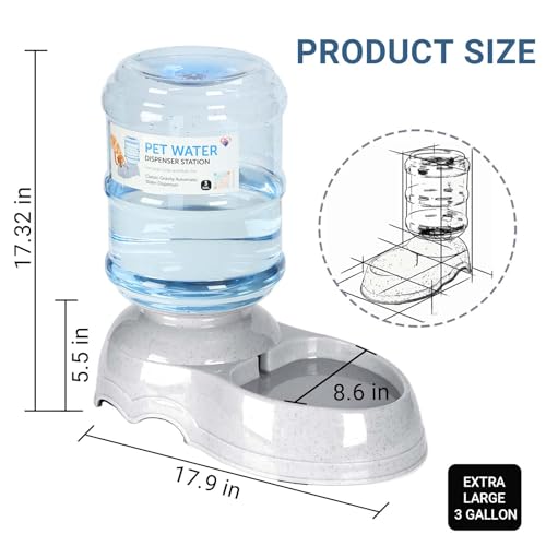 3 Gallon Dog Water Dispenser for Large Dogs