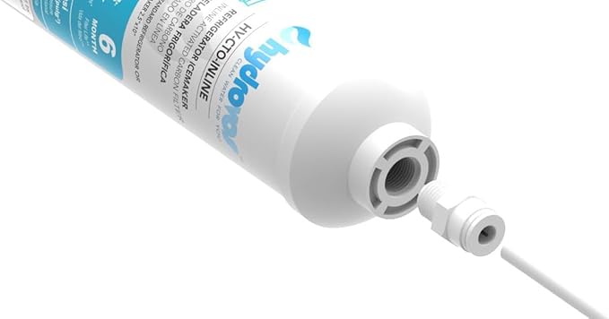 HYDROVOS 10-Inch Inline Water Filter for Ice Maker, Refrigerator, Dishwasher, Reverse Osmosis System, Post Activated Carbon Cartridge Reduces Chlorine, 1/4" NPT Threaded Connection, Bulk Pack