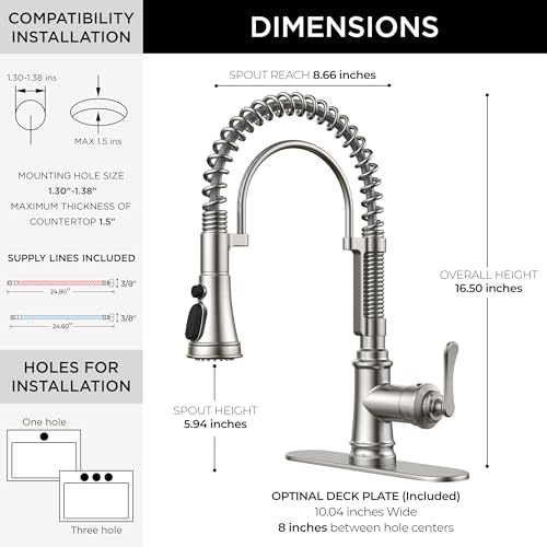 Kitchen Faucet with Pull Down Sprayer