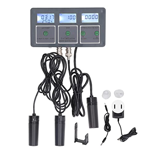 8 in 1 Water Quality Monitor S.G EC Salt ORP CF Temp Multi Parameter Wall Mount Water Quality Tester for Aquarium Hydroponics Laboratories