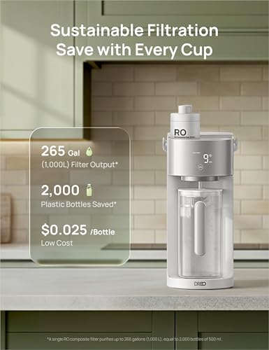7-in-1 Reverse Osmosis Water Filter, Compatible with DREO RO Water Filter 112 & 113 & 114 & 115, Removes 99.99% of Contaminants including PFOA, PFOS, Chlorine, Last 265 gallons, SGS Tested