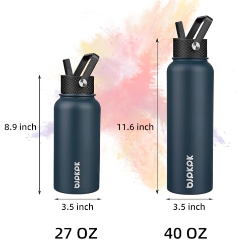 40oz Insulated Water Bottle with Straw Lid