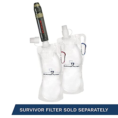 1L Clear Collapsible Water Bottles (2 Count)