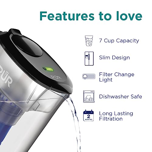 7 Cup Water Filter Pitcher with 1 Genuine PUR Filter