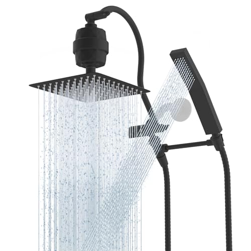 All Metal 10'' Filtered Rainfall Shower Head Combo