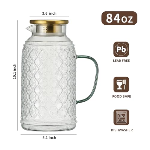 Glass Pitcher with Lid (2 Count)