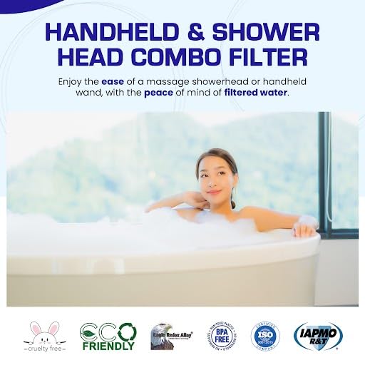 Luxury 2-in-1 Handheld and Shower Head Combo Filter System - Black - BPA Free | 1.25-2.5 GPM | Reversible Cartridge | Great for Dechlorination