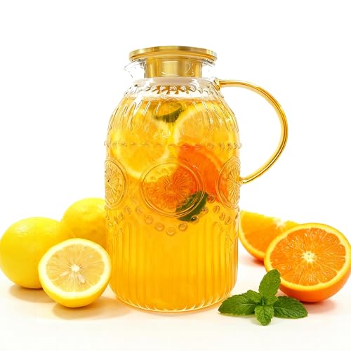 Glass Pitcher with Lid