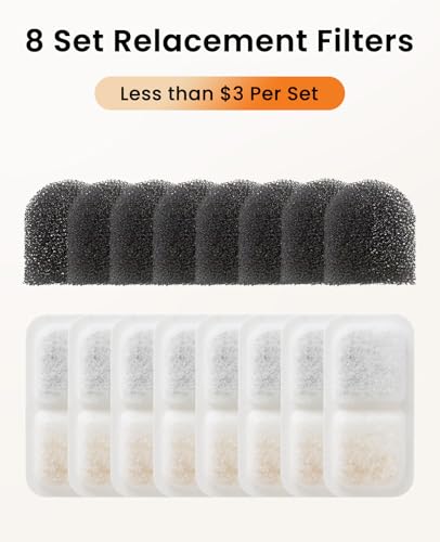8 Replacement Filters for 2.2L 3.2L Cordless Cat Fountain