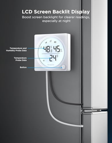 2.0 Refrigerator Thermometer Dual Probes with LCD