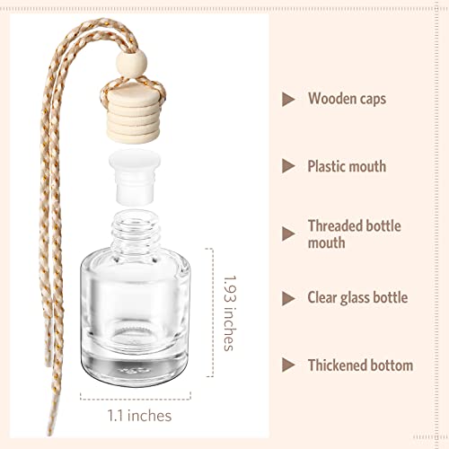 100 Pcs Car Diffuser Bottles Empty Bulk with Wood Cap (100 Count)