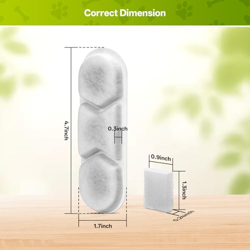 12 Pack Dog Water Fountain Replacement Filters for 410oz