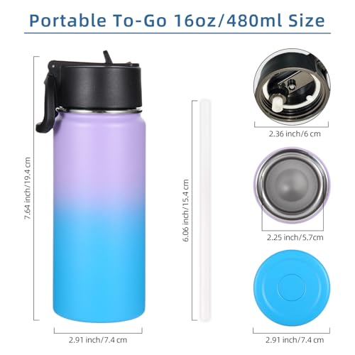 16 OZ Kids Water Bottle Bulk 2 Pack (2 Count)
