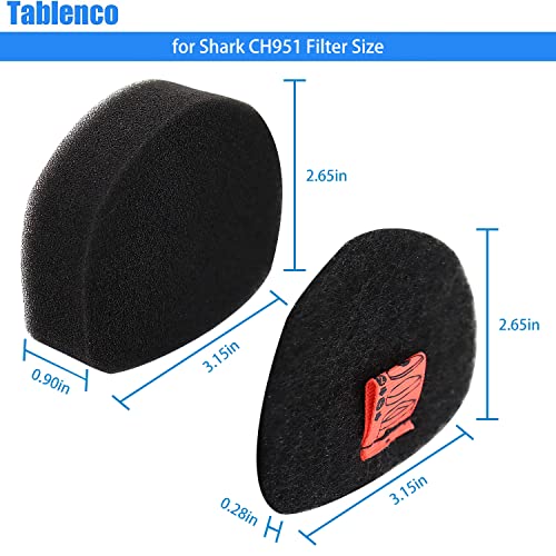 for Shark CH951 UltraCyclone Pet Pro Plus Replacement Foam Felt Filters (2 Count)