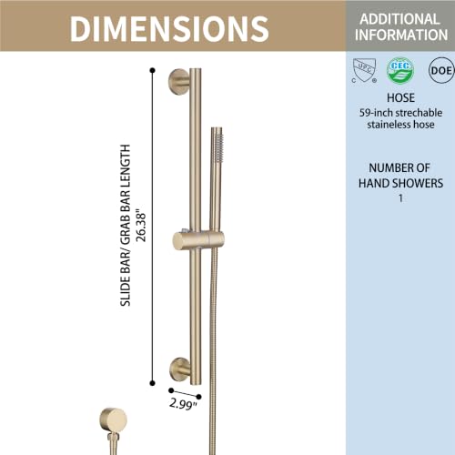Handheld Shower Head with Slide Bar Combo