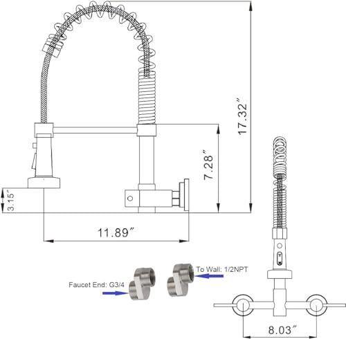 Wall Mount Kitchen Faucet