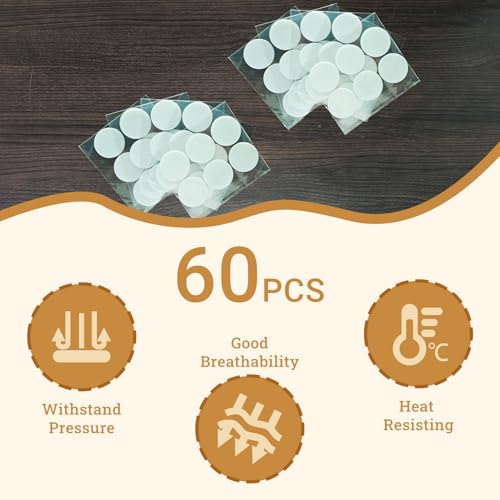 60 PCS 2.5" 2mm Monotub Adhesive Filter Discs for Mushroom Growing