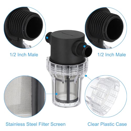 1/2" Male in-Line Strainer Water Pump Filter with 80 Mesh