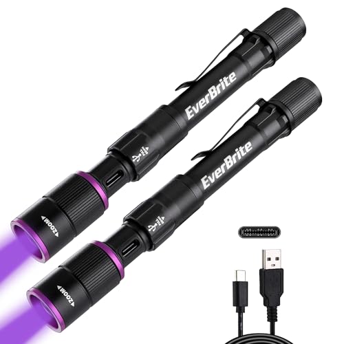 2 Pack Rechargeable Pen Flashlight with UV & White Light (2 Count)
