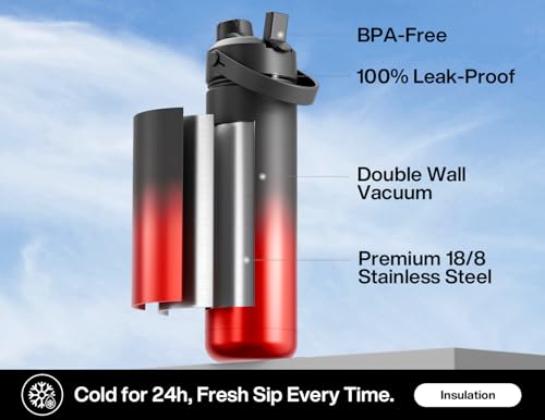 26 oz Insulated Water Bottle with 2