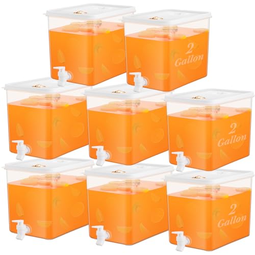 8 Pack Drink Dispenser for Fridge with Spigot (8 Count)