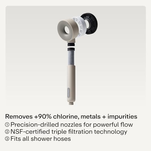 Hard Water Shower Head Filter in Beige