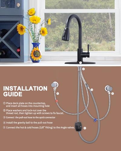 Bronze Kitchen Faucet with Sprayer