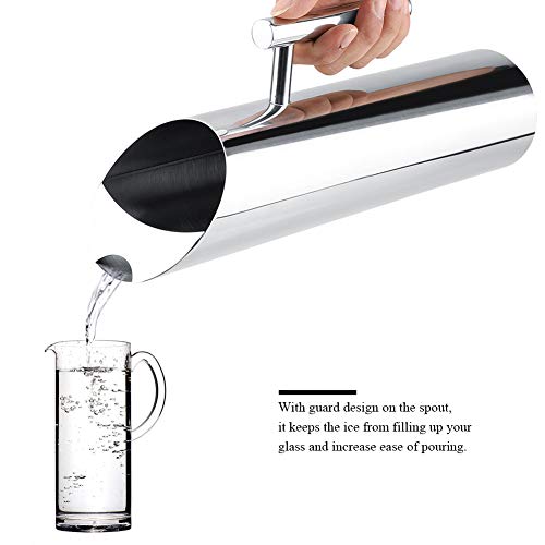 Stainless Steel Water Pitcher Cold Beverage Carafe with Ice Guard Easy Pouring for Home Hotel 1L 1.5L 2L Silver Polished Metal Jug Single Wall Serving Pitcher