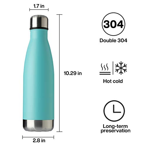 17oz Sport Water Bottle 4 Pack Vacuum Insulated Stainless Steel Leak (4 Count)