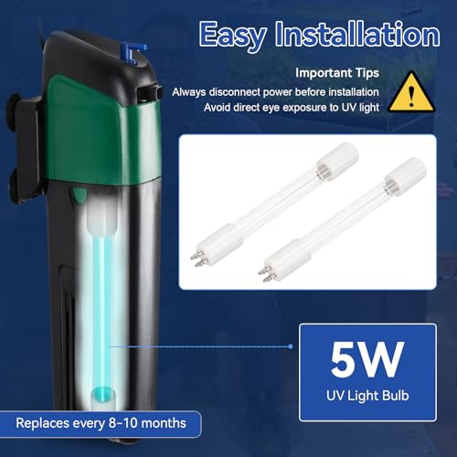 5W UV Bulb Replacement for COODIA 5W UV Aquarium Filter Pump