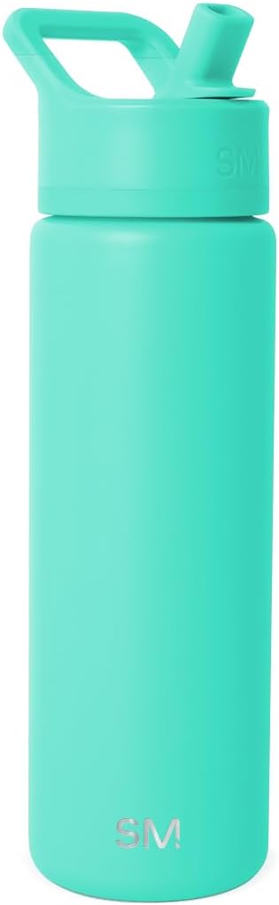 Simple Modern Summit Water Bottle with Straw Lid | Vacuum Insulated Stainless Steel | Leak Proof BPA-Free Cup for Travel, School, Sports | 22oz, Tropical Wave